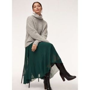 Aritzia Wilfred Terre Skirt in Emerald Green